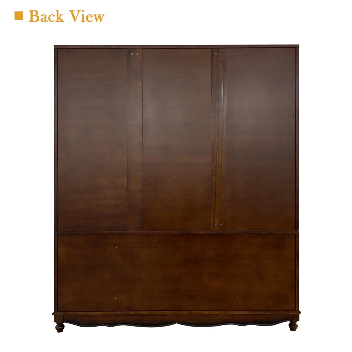 100% Solid Wood Wardrobe Armoire, Farmhouse 4-door 70.87"H Bedroom Armoire Closet with Drawer and Hanging Rod