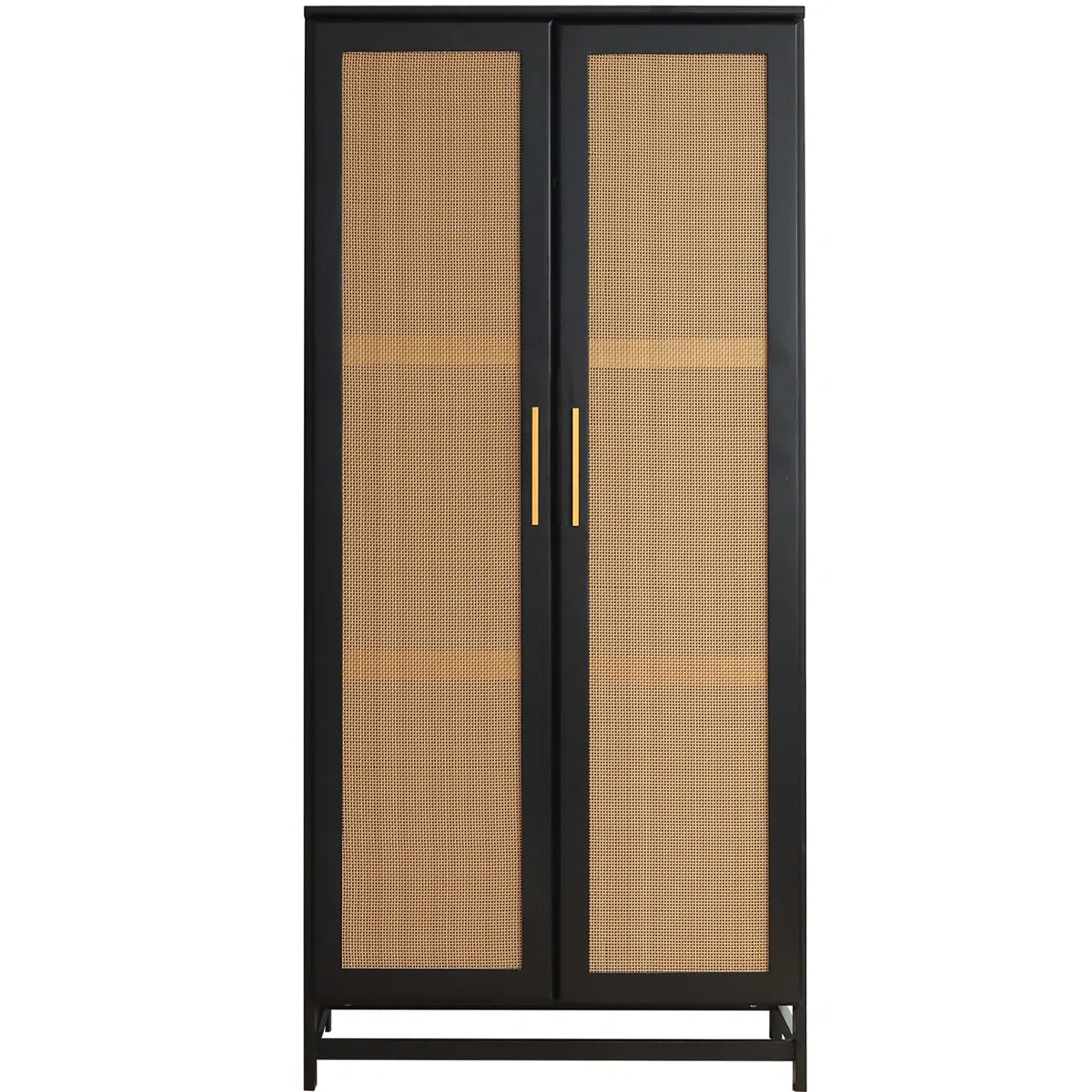 Albertha Solid Wood Wardrobe Rattan Doors