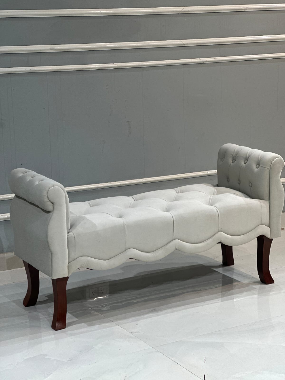 Modern Upholstered Tufted Button Bench for Bedroom,Entryway Living Room Soft Padded Seat-Navy