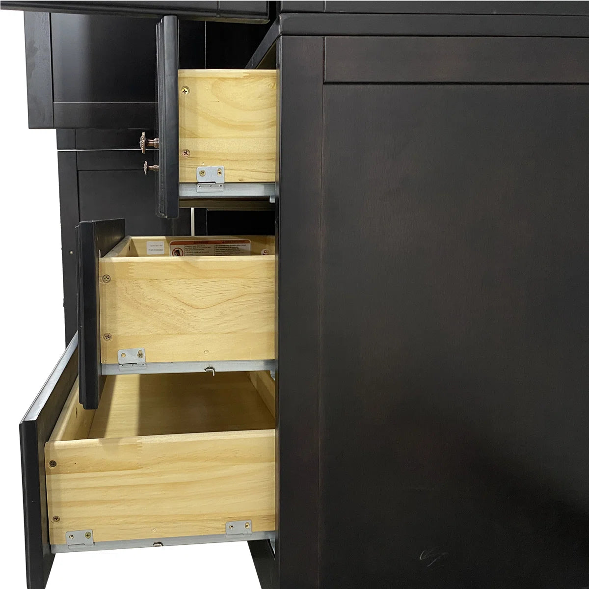 100% Solid Wood Armoire Wardrobe Closet with 3 Doors, Cabinet Storage Cabinet Solid Wood with 3 Drawers, Solid Wood Large Armoire Closet with a Hanging Rod for Bedroom Solid Wood with Expresso Finish