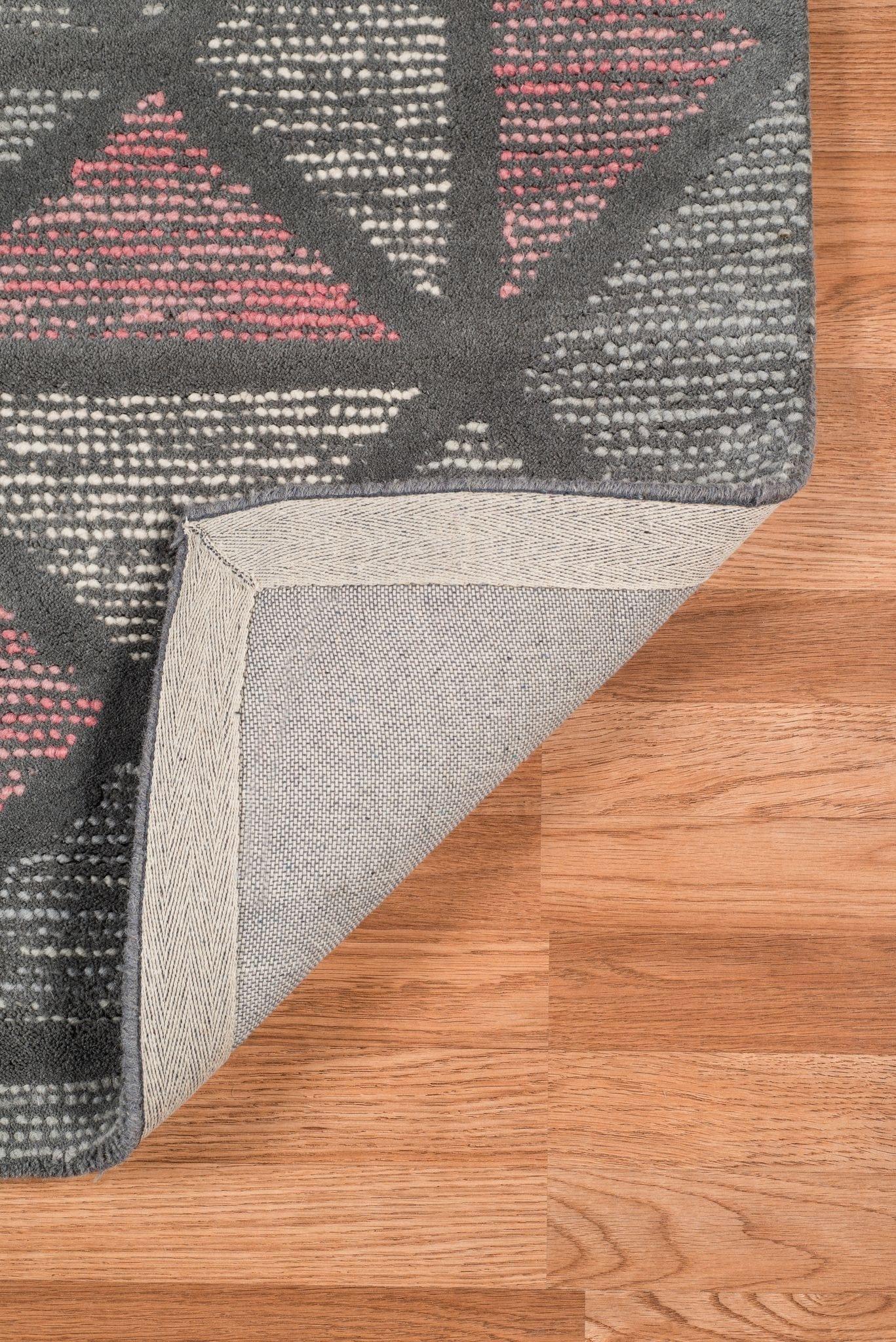 Peach Wool Vector 5x8 Feet Hand-Tufted Carpet - Rug - Ouch Cart 