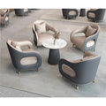 Luxury Solid Wood Dining Set with Marble Table Top & Leather Upholstered Chairs