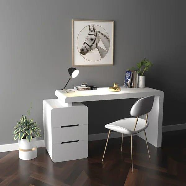 Riko 3-Drawer Writing Desk with Storage Cabinet for Office Home Office - Ouch Cart 