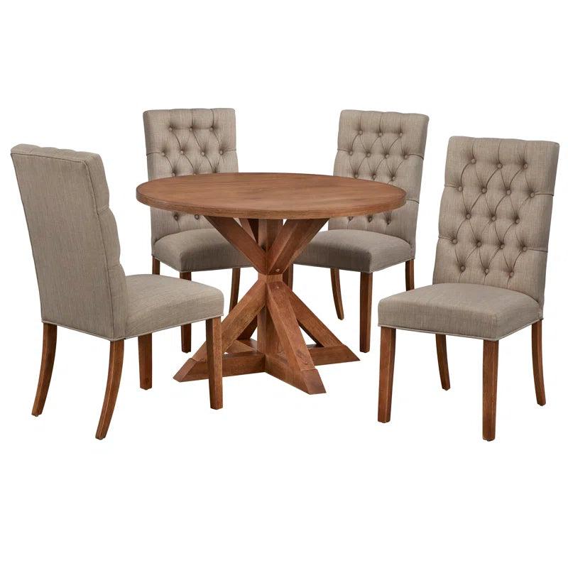 5 - Piece Pedestal Dining Set - Ouch Cart 