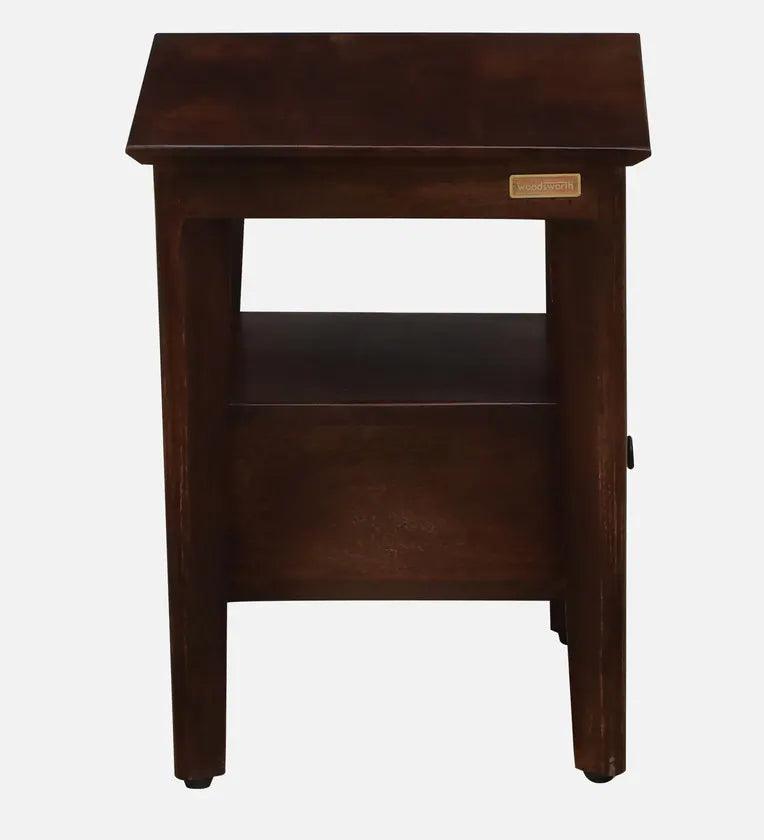 Solid Wood Bedside Table In Tubbaq Finish With Drawer - Ouch Cart 