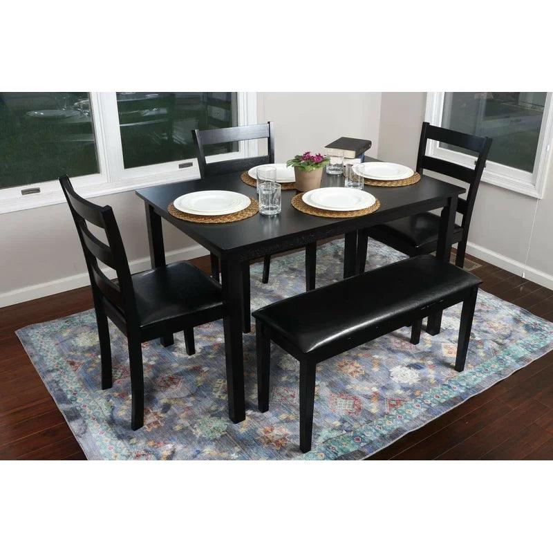 5 - Piece Solid Wood Dining Set - Ouch Cart 