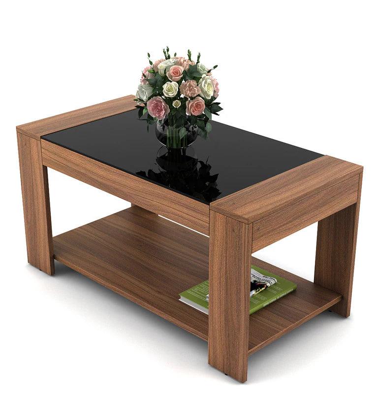 Coffee Table In Exotic Teak Finish - Ouch Cart 