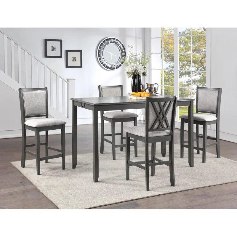 5 - Piece Solid Wood Dining Set - Ouch Cart 