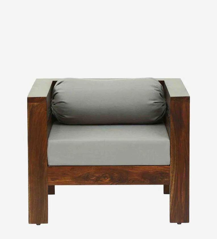 Sheesham Wood 1 Seater Sofa In Provincial Teak Finish - Ouch Cart 