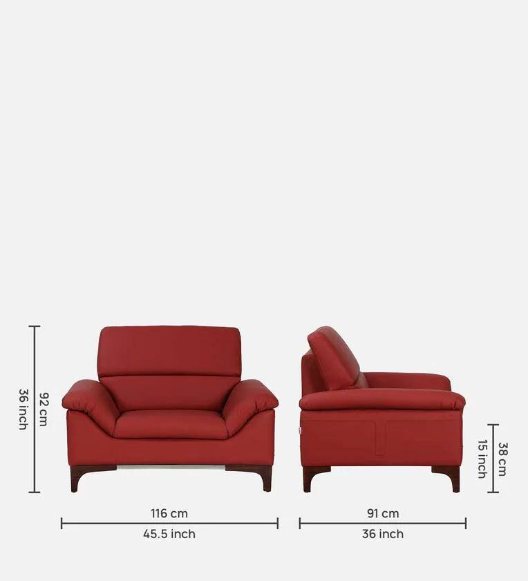 Leatherette 1 Seater Sofa In Cranberry Colour - Ouch Cart 