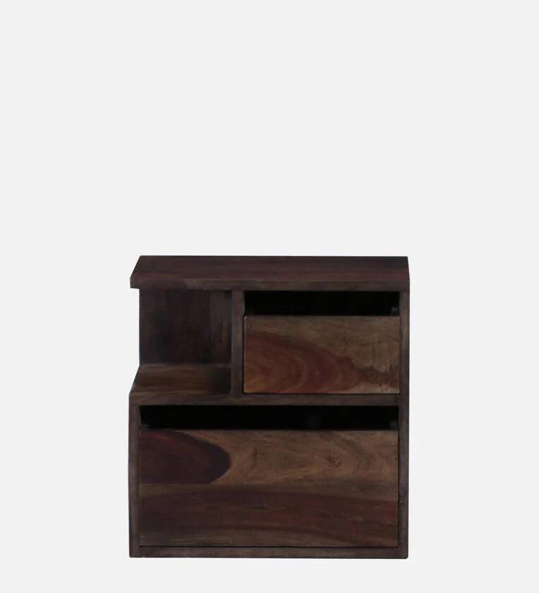 Sheesham Wood Lhs Bedside Table In Warm Chestnut Finish With Drawers - Ouch Cart 