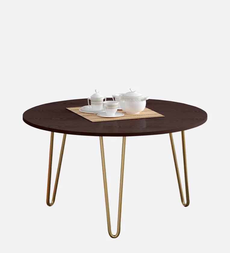 Metal Coffee Table in Gold & Wenge Finish - Ouch Cart 