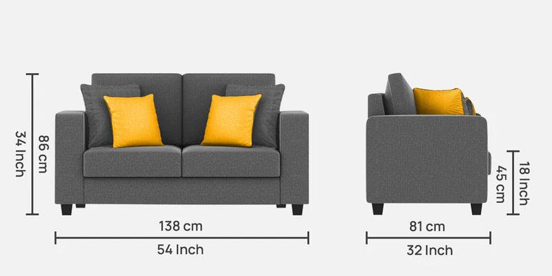 Fabric 2 Seater Sofa in Charcoal Grey Colour - Ouch Cart 