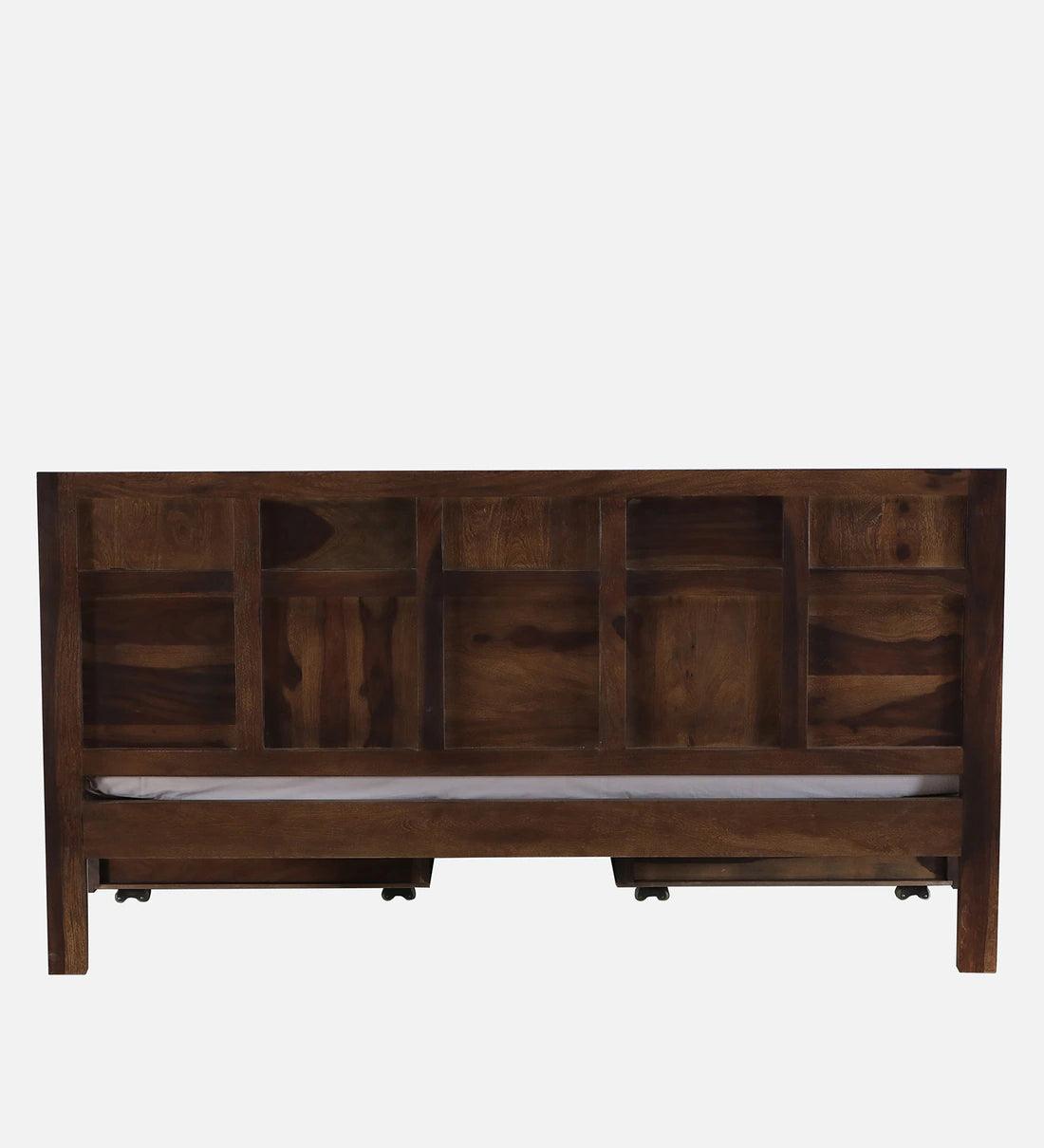 Sheesham Wood King Size Bed In Provincial Teak Finish With Drawer Storage - Ouch Cart 