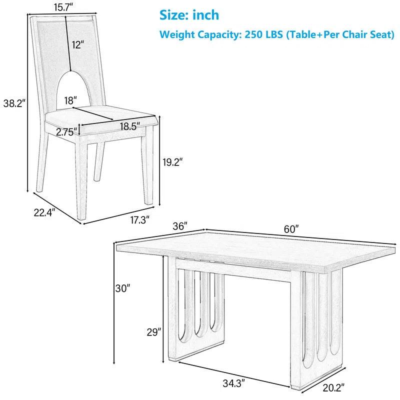 7 - Piece Trestle Dining Set - Ouch Cart 