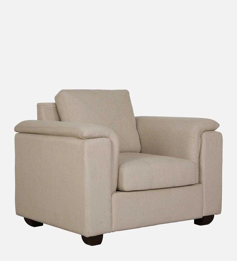 Fabric 1 Seater Sofa In Beige Colour - Ouch Cart 