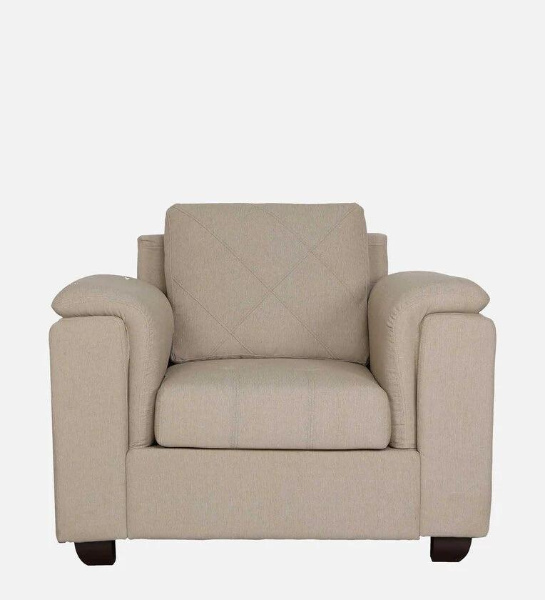 Fabric 1 Seater Sofa In Beige Colour - Ouch Cart 