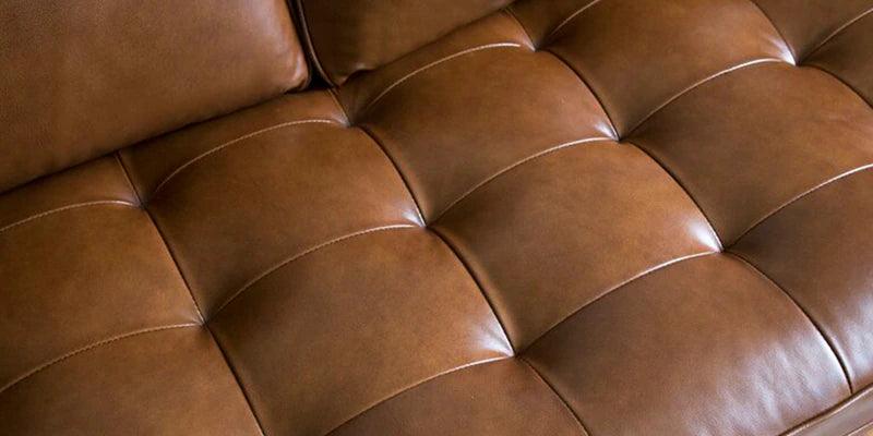 Leatherette 3 Seater Sofa In Tan Colour - Ouch Cart 