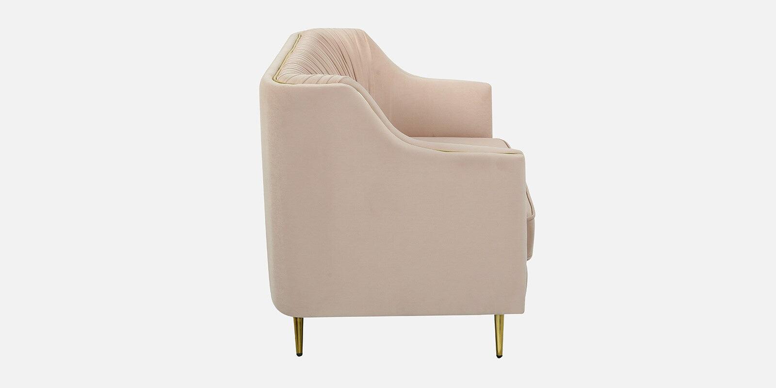 Velvet 2 Seater Sofa In Peachy Pink Colour - Ouch Cart 