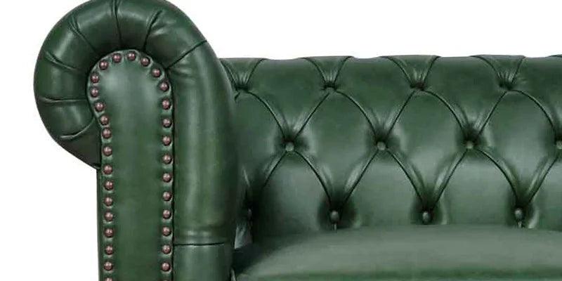 Leatherette Chesterfield 2 Seater Sofa In Olive Green Finish - Ouch Cart 