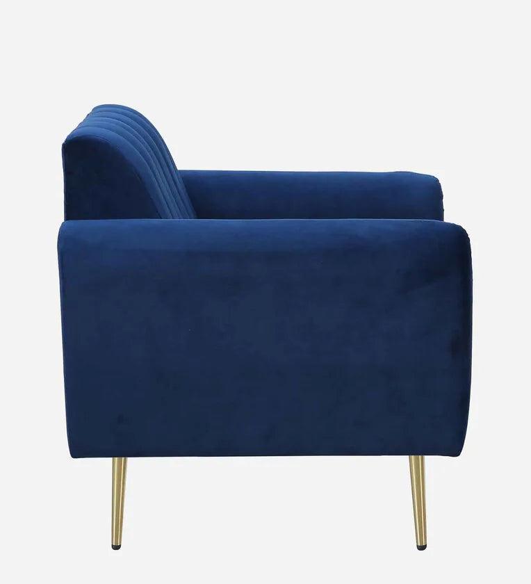 Velvet 1 Seater Sofa In Royal Blue Colour - Ouch Cart 