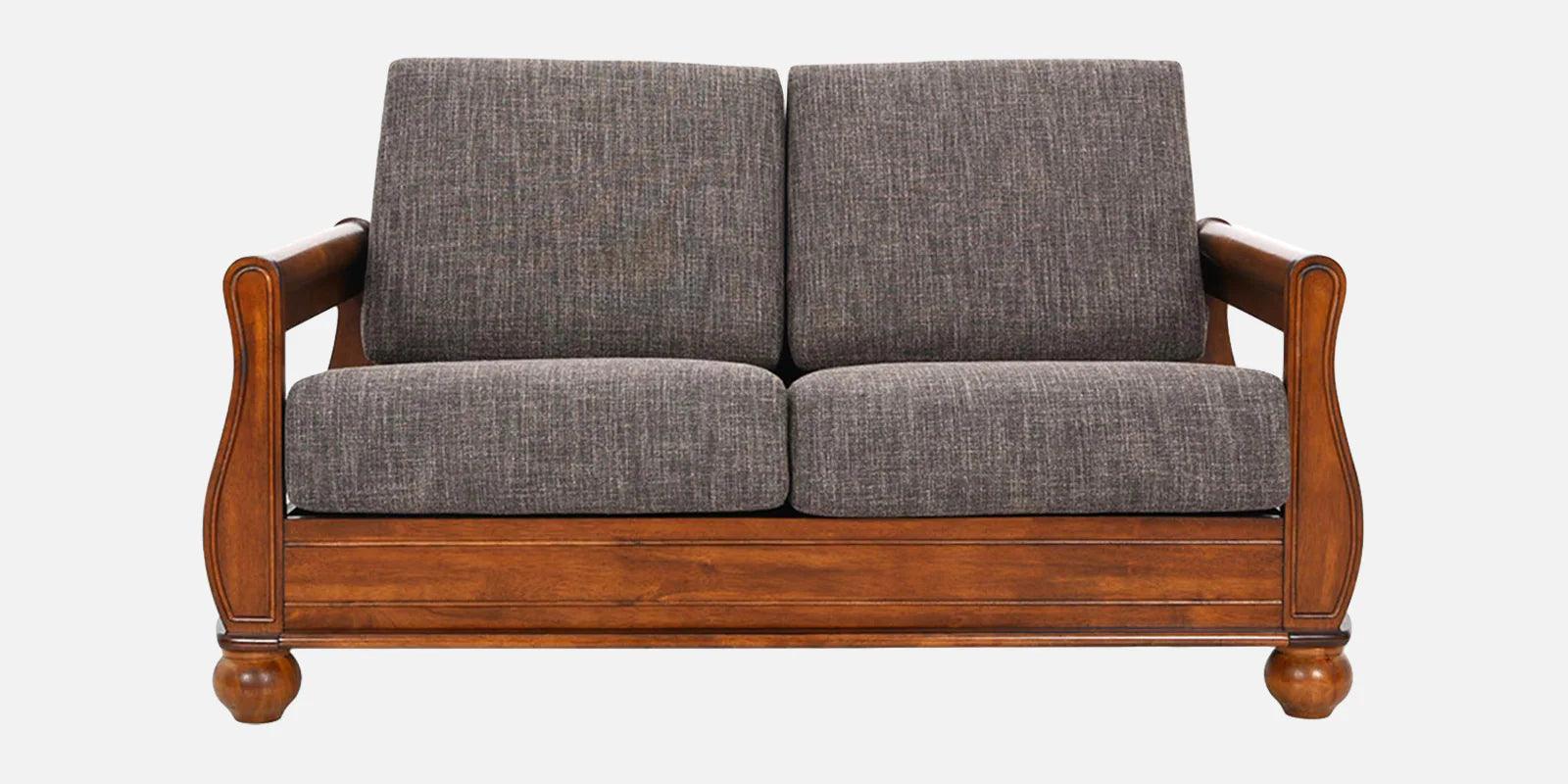 Solid Wood 2 Seater Sofa in Brown Colour - Ouch Cart 