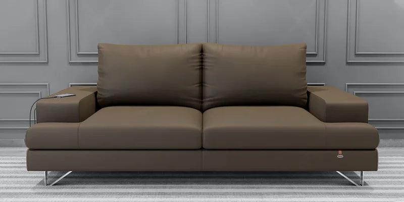 Leatherette 3 Seater Sofa in Mushroom Brown Colour - Ouch Cart 