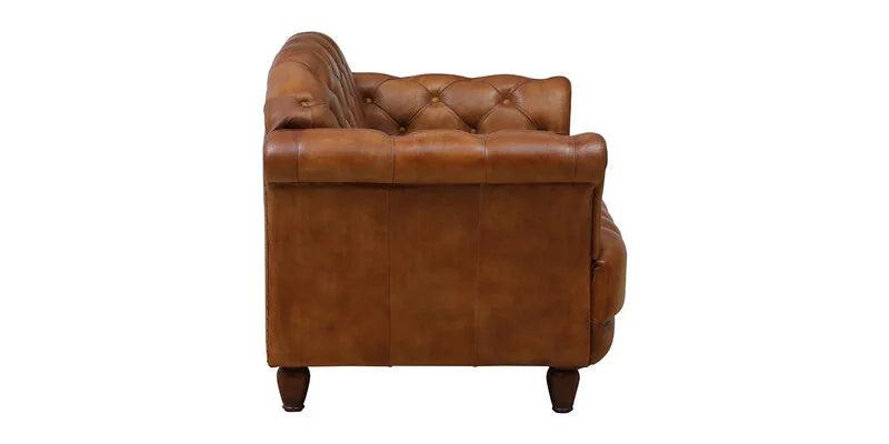 Leather 2 Seater Sofa In Antique Tan Colour - Ouch Cart 