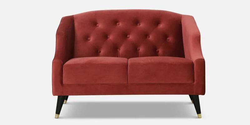 Velvet 2 Seater Sofa In Maroon Colour - Ouch Cart 