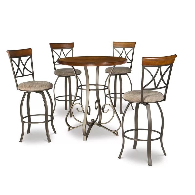 5 Piece 36" Round Pub Table Dining Set - Ouch Cart 