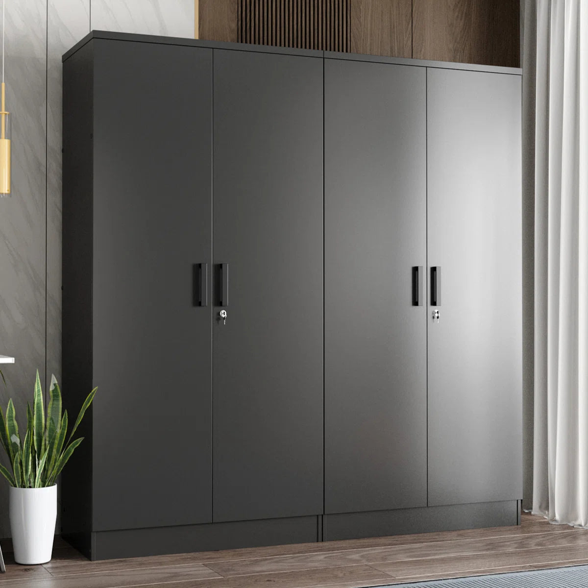 Double Wardrobe With 4 Slim Door!