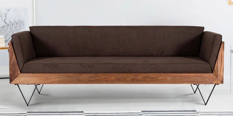 Fabric 3 Seater Sofa In Brown Colour - Ouch Cart 