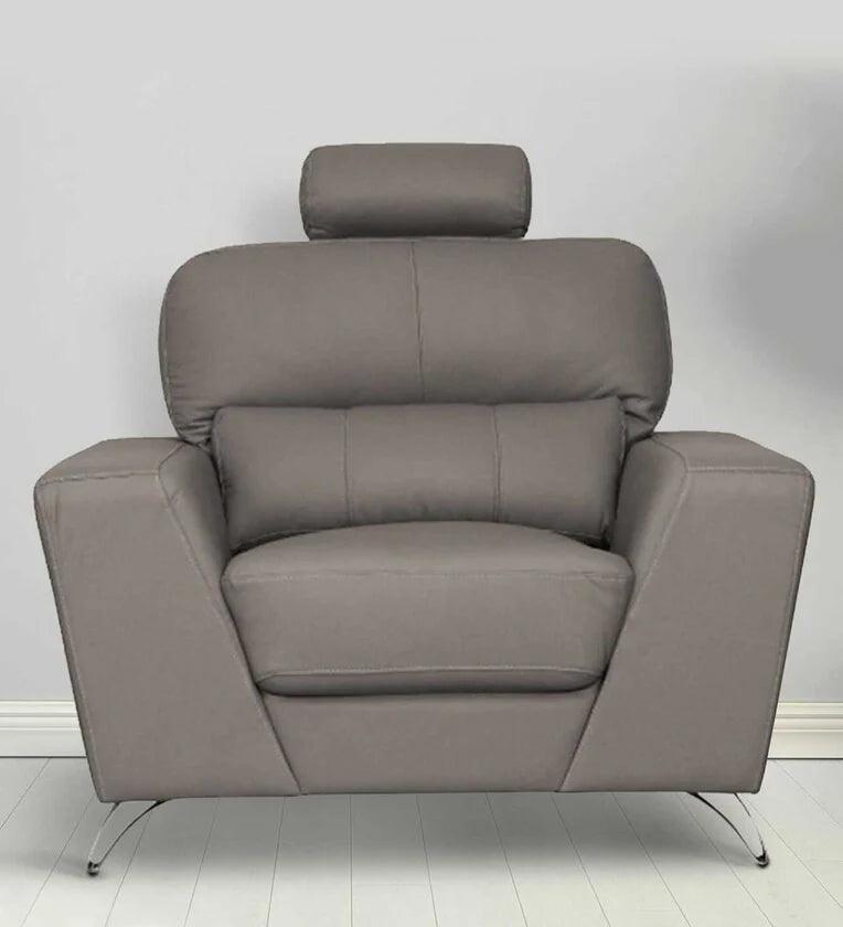 Sheesham Wood 1 Seater Sofa In Grey Colour - Ouch Cart 