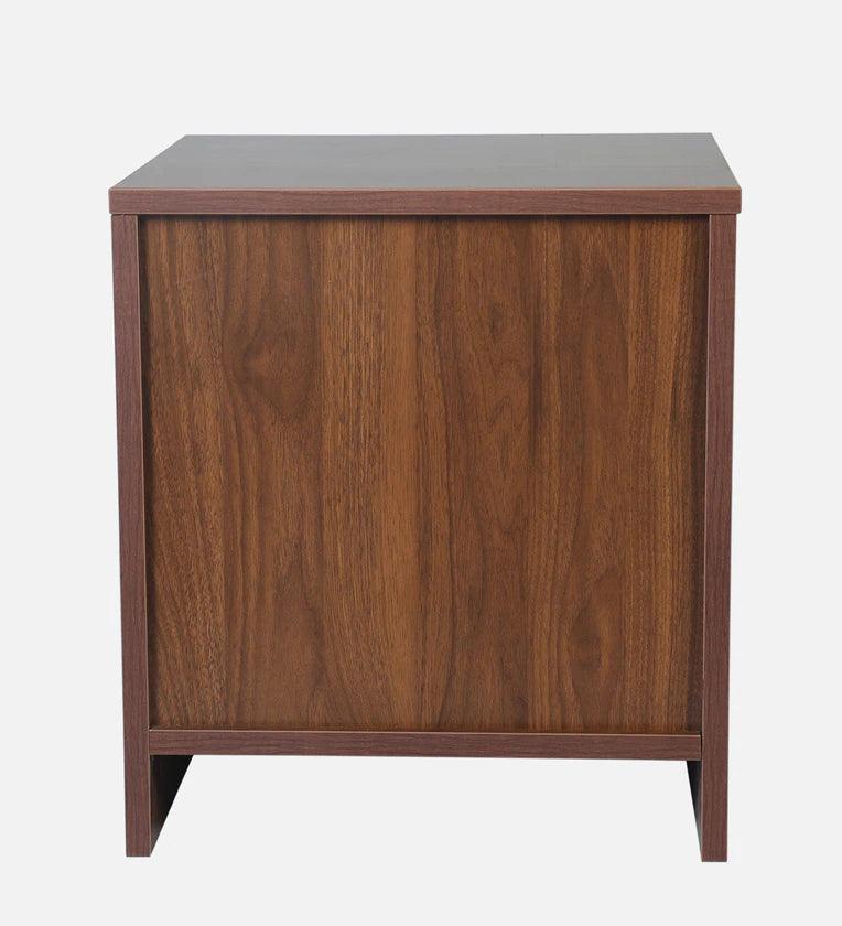 Bedside Table In Columbian Walnut Finish with Storage - Ouch Cart 