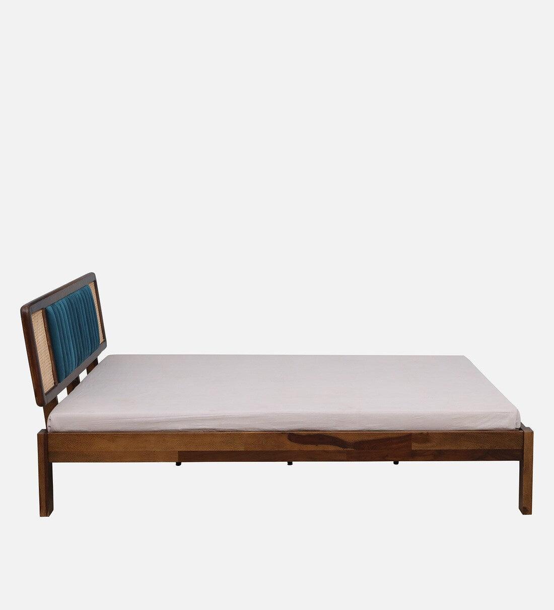 Bliss Cane King Size Bed In Scratch Resistant Teak Finish