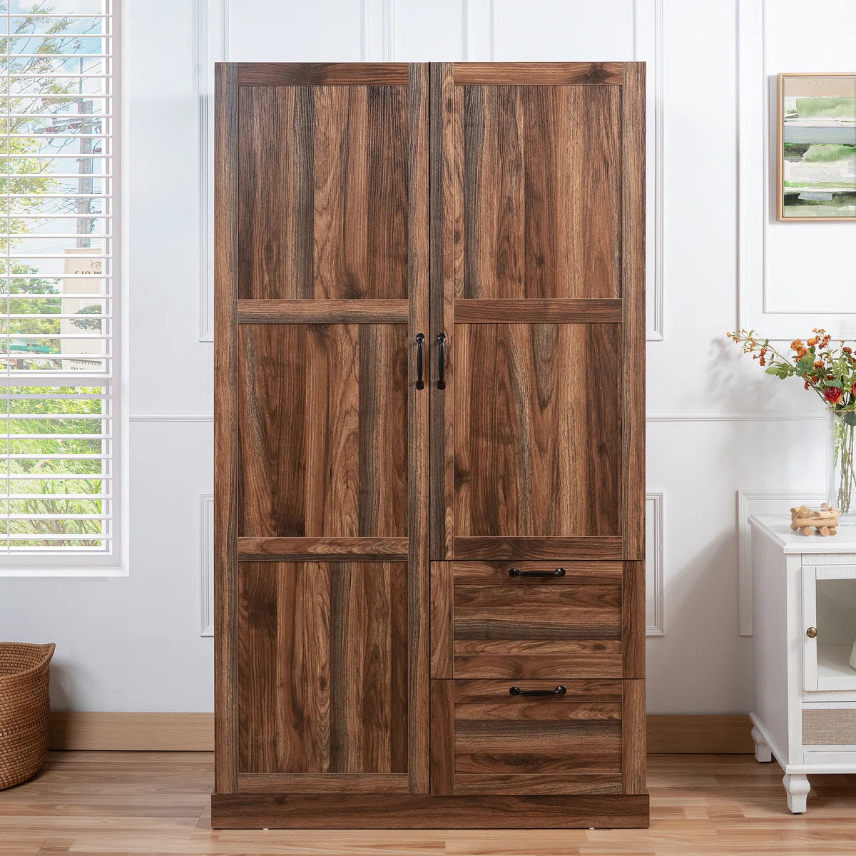 Multipurpose Bedroom Armoire Wardrobe Closet Pantry Storage Cabinet with Drawers