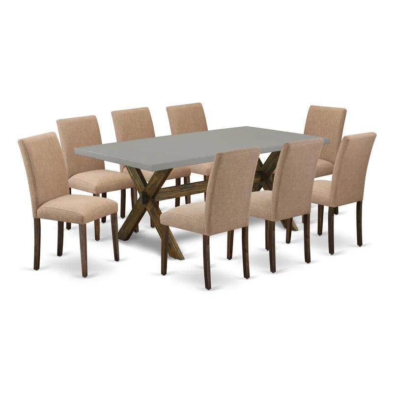 9 - Piece Trestle Dining Set - Ouch Cart 