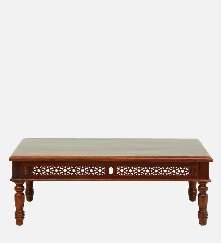 Sheesham Wood Coffee Table (Big) In Scratch Resistant Honey Oak Finish - Ouch Cart 