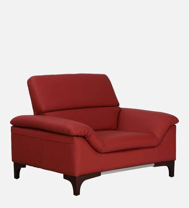 Leatherette 1 Seater Sofa In Cranberry Colour - Ouch Cart 