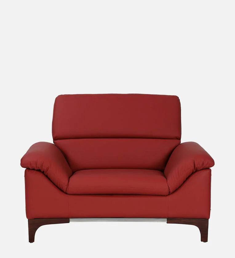 Leatherette 1 Seater Sofa In Cranberry Colour - Ouch Cart 