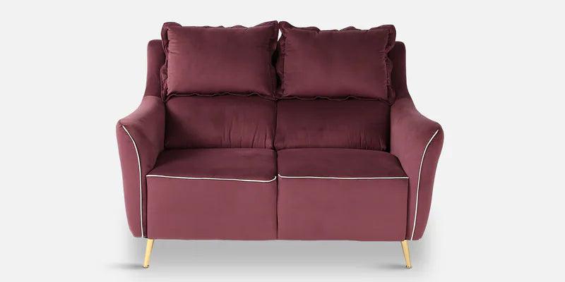 Velvet 2 Seater Sofa In Wine Colour - Ouch Cart 