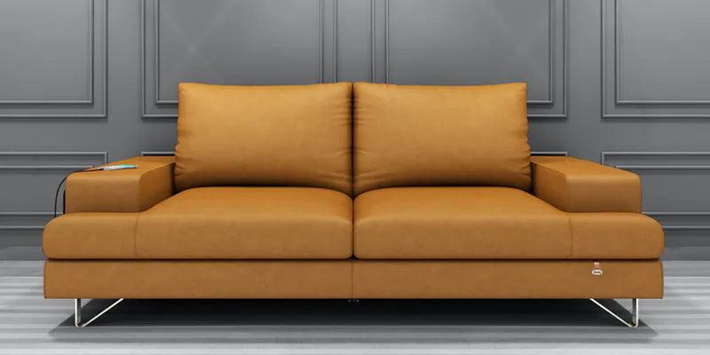 Leatherette 3 Seater Sofa in Mushroom Brown Colour - Ouch Cart 