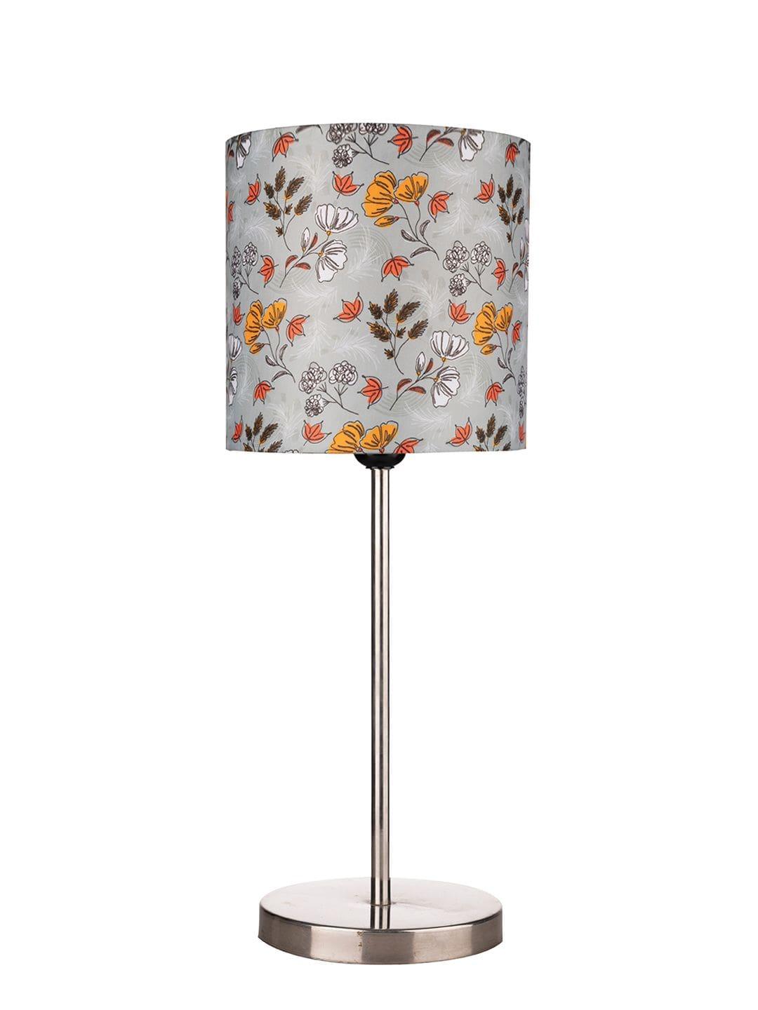 Metal Chrome Finish Lamp with Multicolor Gardenia Shade - Ouch Cart 