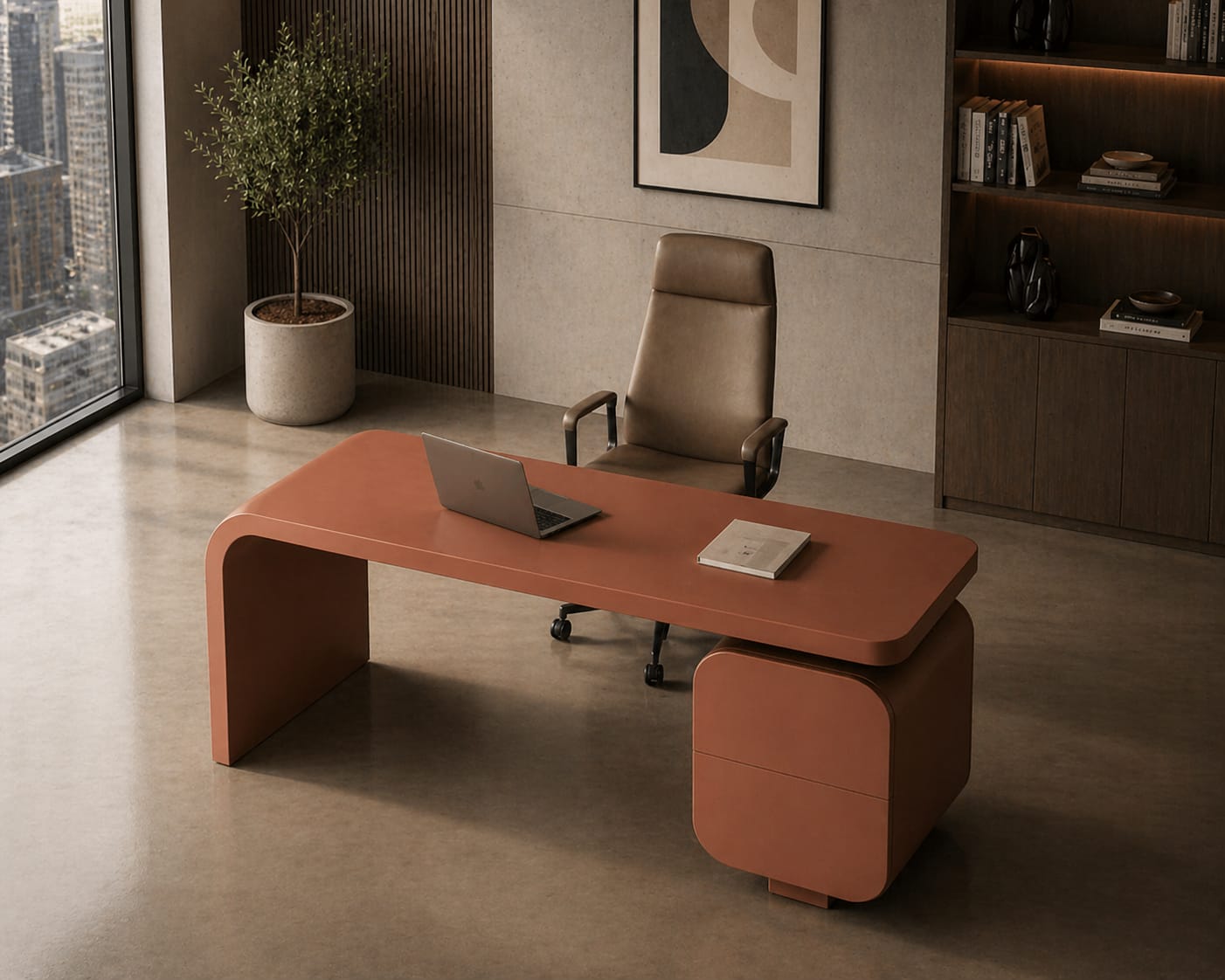 Modern Executive Office Table with Storage