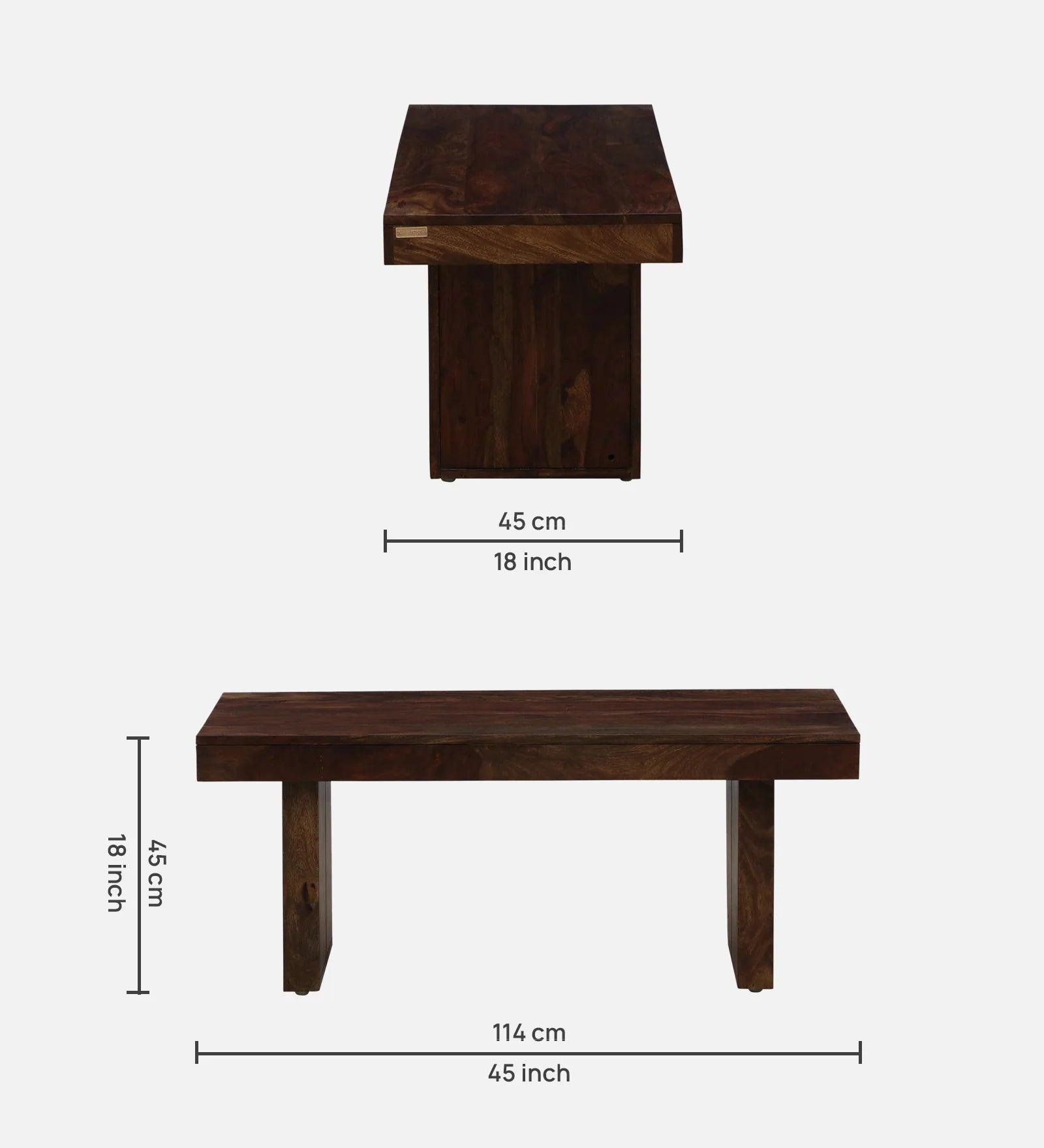 Sheesham Wood 6 Seater Dining Set In Scratch Resistant Provinical Teak Finish With Bench - Ouch Cart 