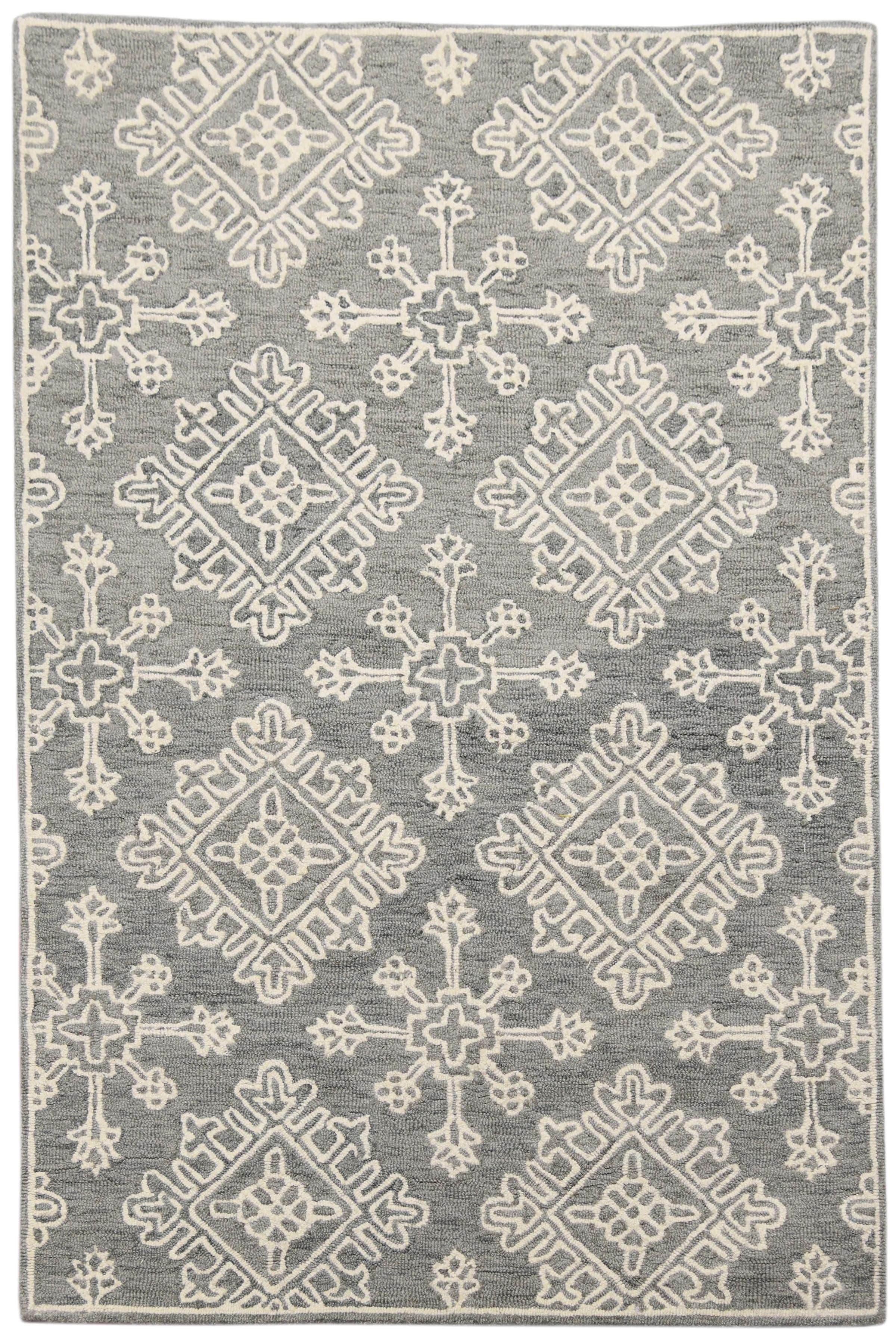 Shale Gray Wool Boston 4x6 Feet Hand-Tufted Carpet - Rug - Ouch Cart 