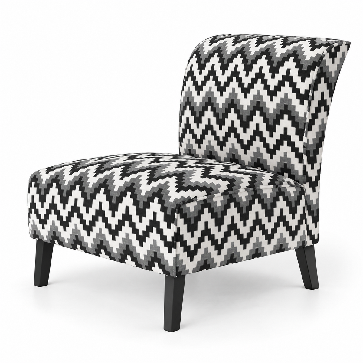 Patterned Accent Chair with Rich Italian Ink Print & Comfortable Upholstered Design