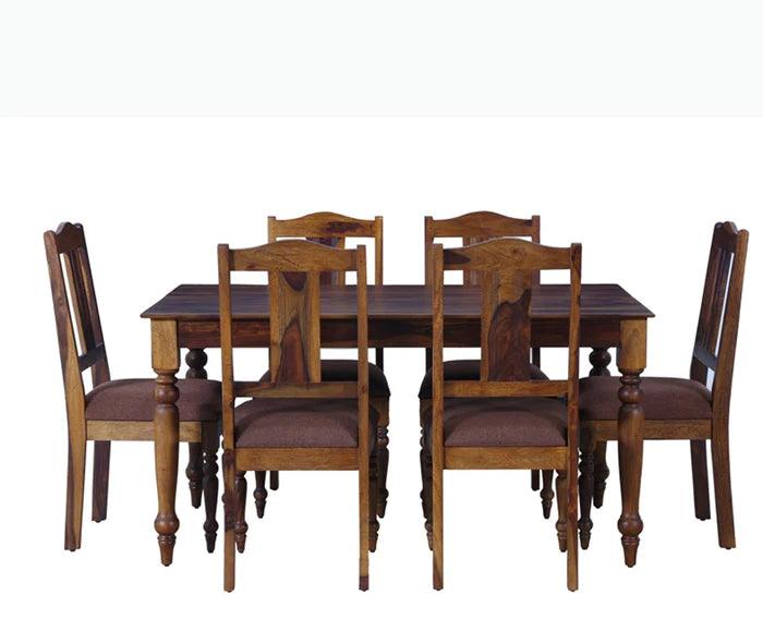 Ai Solid Wood Six Seater Dining Set - Ouch Cart 