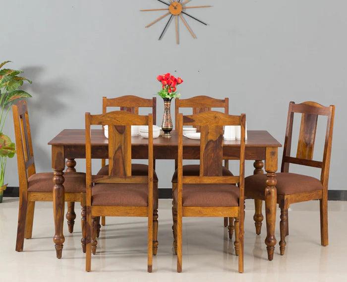 Ai Solid Wood Six Seater Dining Set - Ouch Cart 