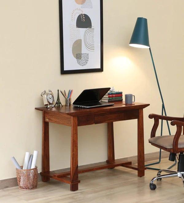 Shun Z Solid Wood Writing Table In Honey oak Finish - Ouch Cart 